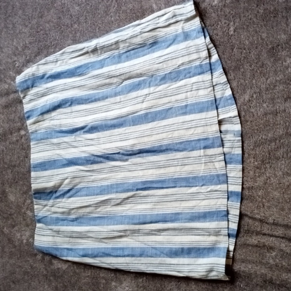 Torrid blue and cream linen blend stripe skirt